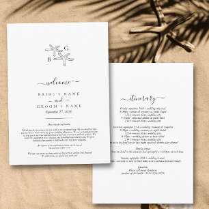 Starfish Beach Monogram Wedding Itinerary  Program