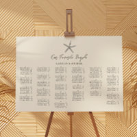 Starfish Beach Ocean Wedding Alphabetical Seating
