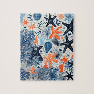 Starfish beach pattern drawing jigsaw puzzle