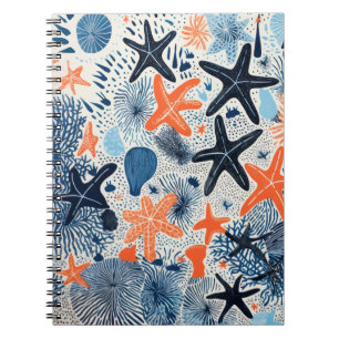 Starfish beach pattern drawing notebook