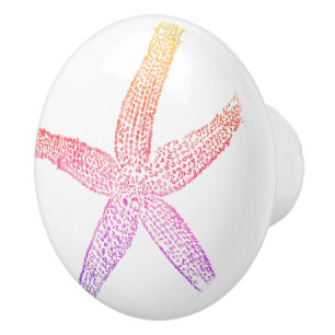 Starfish Beach Pink Ombre Girls Nursery Decor Cute Ceramic Knob