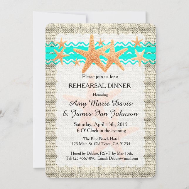 Starfish beach rehearsal dinner invites starfish1 (Front)