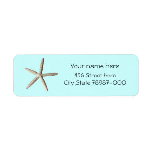 Starfish beach return address label. label