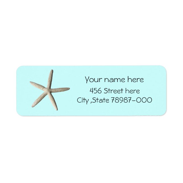 Starfish beach return address label. label (Front)