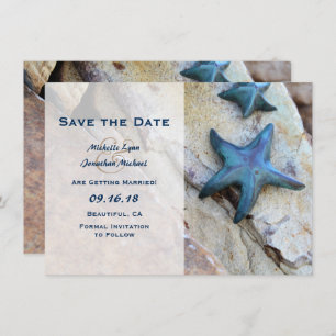 Starfish Beach Rocks Save the Date Wedding Invite