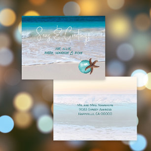 Starfish Beach Seas and Greetings Holiday Postcard