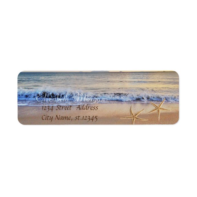 Starfish  ,Beach,Sunset Return Address Label (Front)