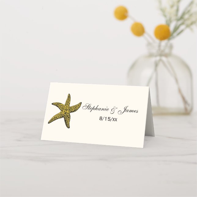 Starfish Beach Theme Escort Card Place Card IvoryC (Front)