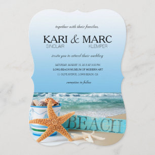 Starfish Beach Tropical Summer Wedding Invitation