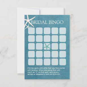 Starfish Beach Wedding Bridal Shower Bingo Cards