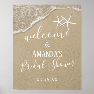 Starfish Beach Wedding Bridal Shower Welcome Poster