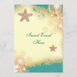 Starfish beach wedding engagement birthday invitation
