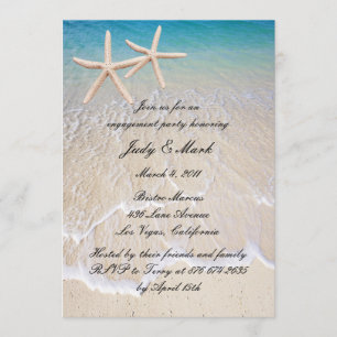 Starfish Beach Wedding Engagement Party Invitation