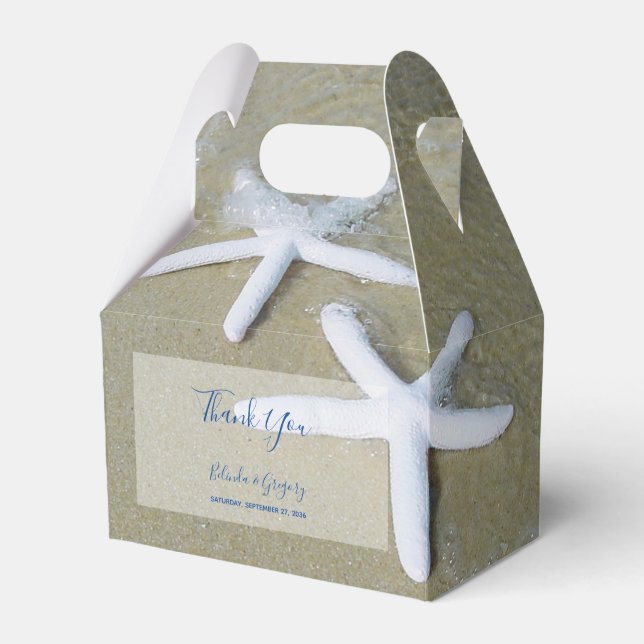Starfish Beach Wedding Favour Box (Front Side)