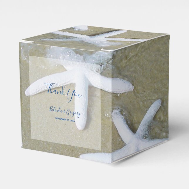 Starfish Beach Wedding Favour Box (Front Side)