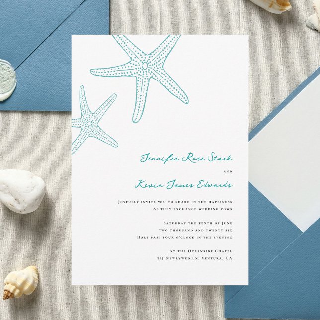 Starfish Beach Wedding Invitation (Creator Uploaded)
