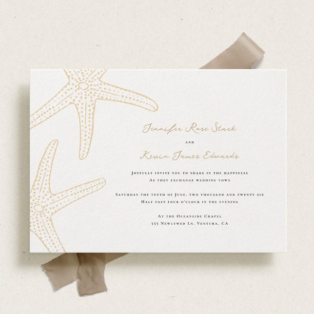Starfish Beach Wedding Invitation (Creator Uploaded)