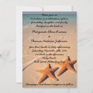 Starfish Beach Wedding Invitation or announcement