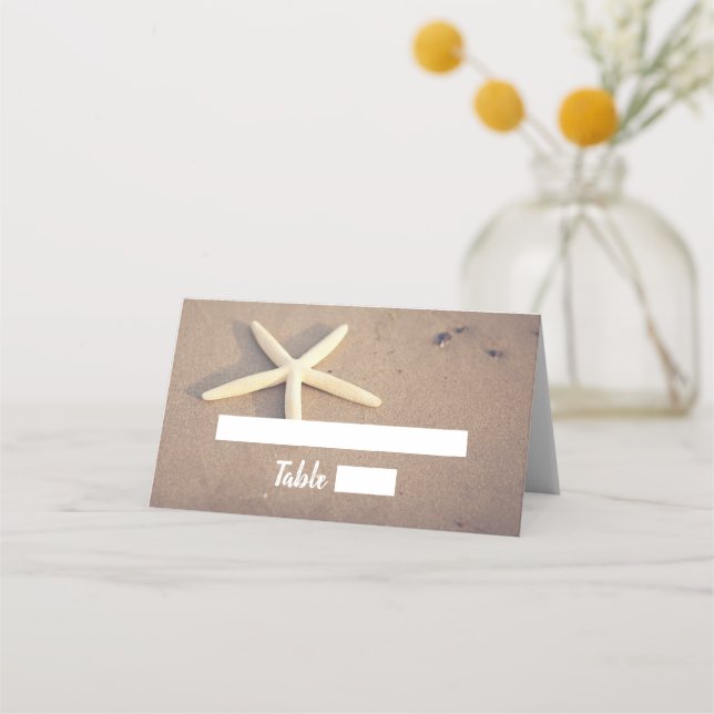 Starfish Beach Wedding Place Cards (Front)