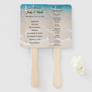 Starfish Beach Wedding Program Fans
