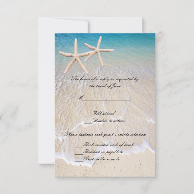 Starfish Beach Wedding Response Card (Front)
