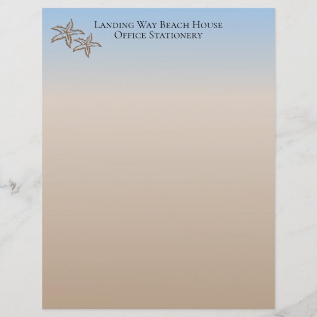 Starfish Beach Writing Paper with Heading (Front)