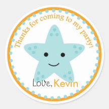 Starfish Birthday Sticker