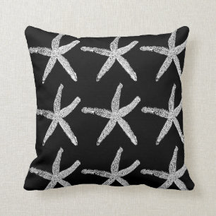 Starfish Black Red Double Custom Colours Cute Beac Cushion