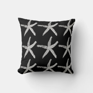 Starfish Black White Double Custom Colours Beach Cushion
