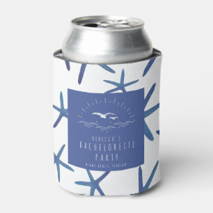 Starfish Blue Beach Bachelorette Party Can Cooler