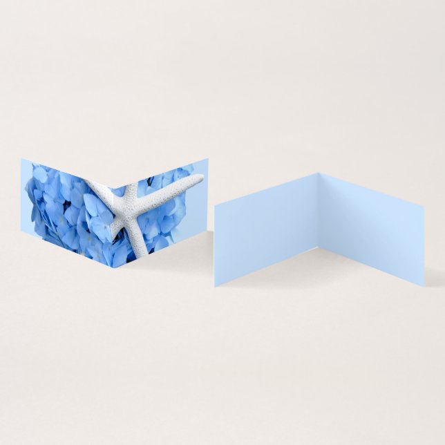 Starfish Blue Hydrangea Little Blank Cards (Inside and Outside)