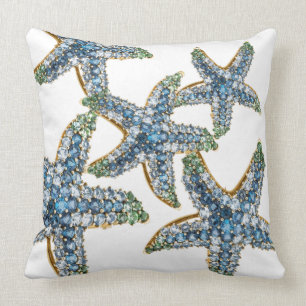 Starfish Blue Rhinestone Stars Costume Jewellery Cushion