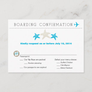 Starfish Boarding Pass RSVP Card