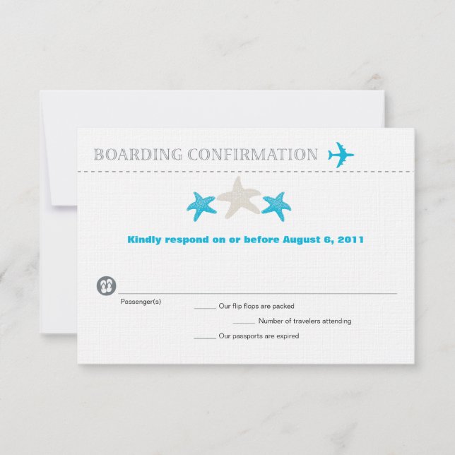 Starfish Boarding Pass RSVP Card (Front)