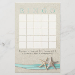 Starfish Bridal Shower Bingo