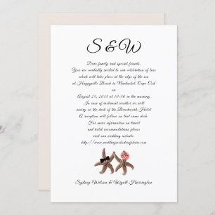 Starfish Bride and Groom Wedding Letter Invitation