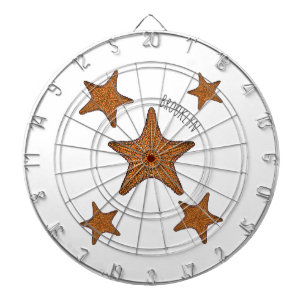Starfish cartoon illustration dartboard