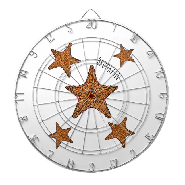 Starfish cartoon illustration dartboard (Front)