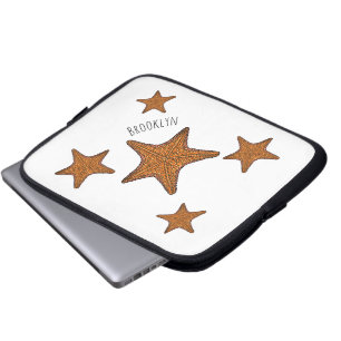 Starfish cartoon illustration laptop sleeve