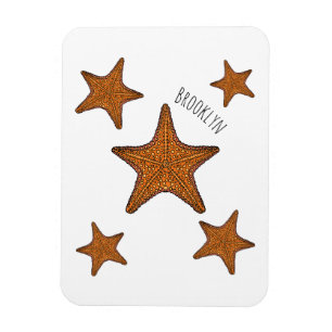 Starfish cartoon illustration magnet