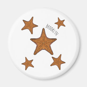 Starfish cartoon illustration magnet