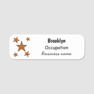Starfish cartoon illustration name tag
