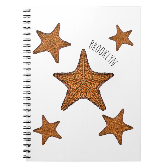 Starfish cartoon illustration notebook (Front)