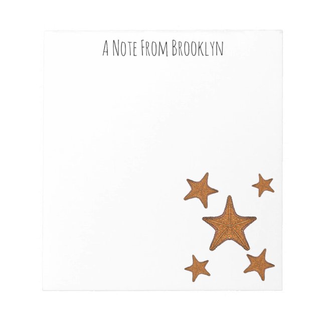Starfish cartoon illustration notepad (Front)