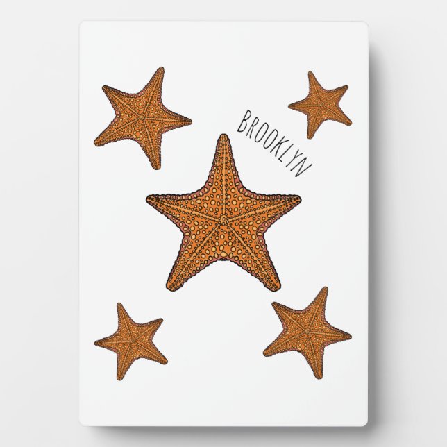 Starfish cartoon illustration plaque (Front)