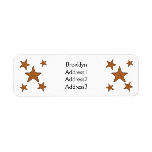 Starfish cartoon illustration return address label