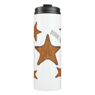 Starfish cartoon illustration thermal tumbler