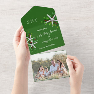 Starfish Christmas Greeting Photo All In One Invitation
