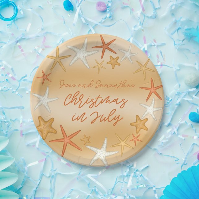 Starfish Christmas in July  Paper Plate (Starfish Christmas in July Paper Plates)