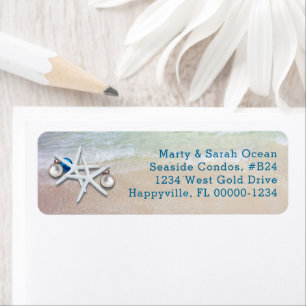 Starfish Christmas Return Address Beach Life Label